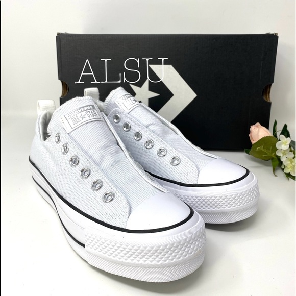 Converse Ctas Lift Slip White Lurex Women Platform - Picture 4 of 8